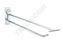 双线电镀带价格牌槽板钩30CM Gancho Doble Línea Con El Portaprecio para Sistema de lama30cm 100/caja