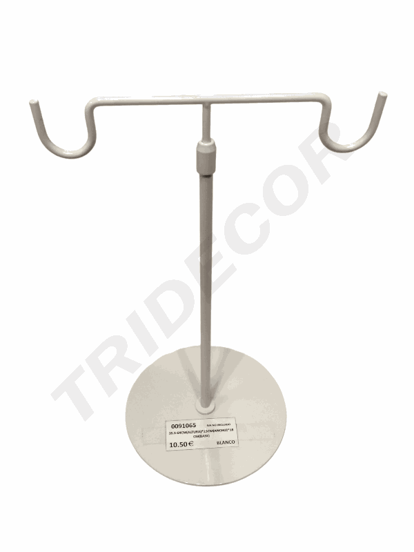 Expositor Doble Gancho Simetría Blanco 35,5 64cm(Altura)x23cm(Ancho)x18cm(Base)