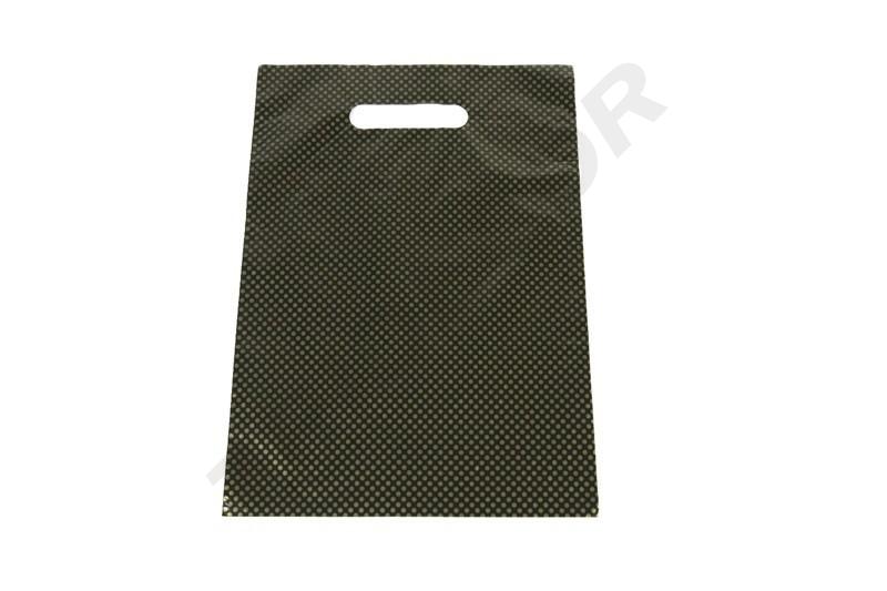 Plastiktüte mit gestanztem Griff 25 x 35 cm, Goldpunkt, 100 Stück/Packung