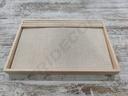 Schmucktablett aus Holz und Leinen