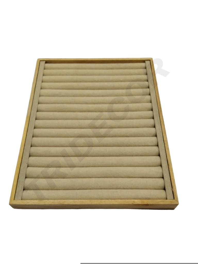 Expositor Para Anillos Madera Y Lino