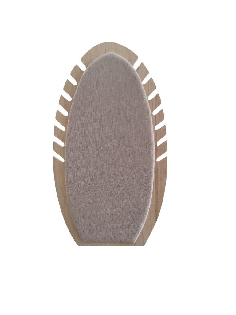 Wood and Linen Necklace Display