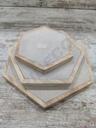 Plateau Hexagonal Bois et Lin Lot de 3 S/M/L
