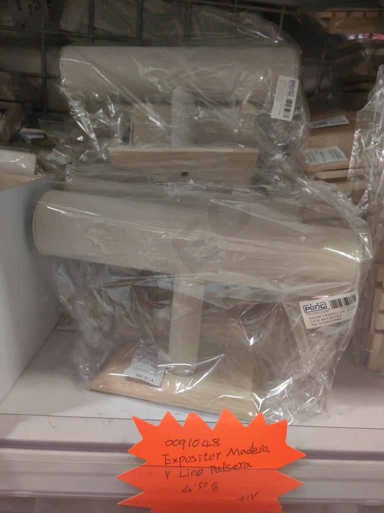 Wood and Linen Bracelet Display Stand