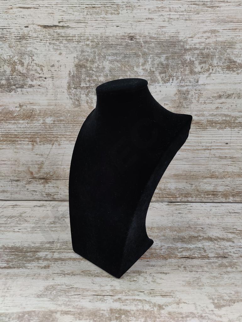 Présentoir de collier en velours noir moyen