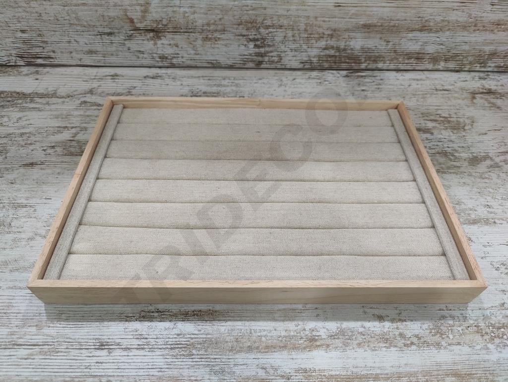 Présentoir à Bagues en Bois avec Lin 50 unités/boîte