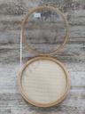 带盖圆形亚麻和木环展示架 Expositor para Anillo Con Tapa En Lino y Madera Redondo