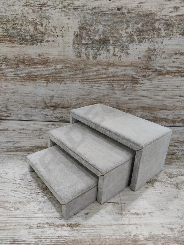 Gray Velvet Jewelry Display Stand 3 Height