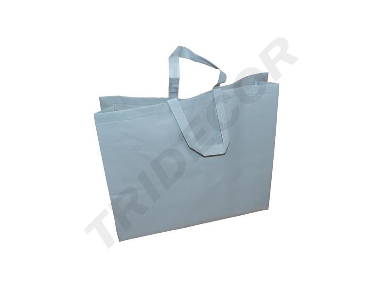 Sac de pânză 100G cu mâner lung, culoare gri, 35X45+12cm, 25 de unități/pachet, 16 unități/cutie