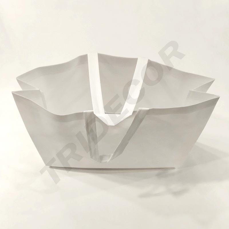 Sac de pânză 70G cu mâner lung, culoare albă, 35X25+12cm, 25 de unități/Pachet