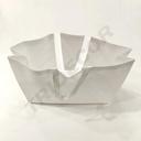 70G Stofftasche mit langem Griff, weiße Farbe, 35X25+12cm, 25 Einheiten/Packung