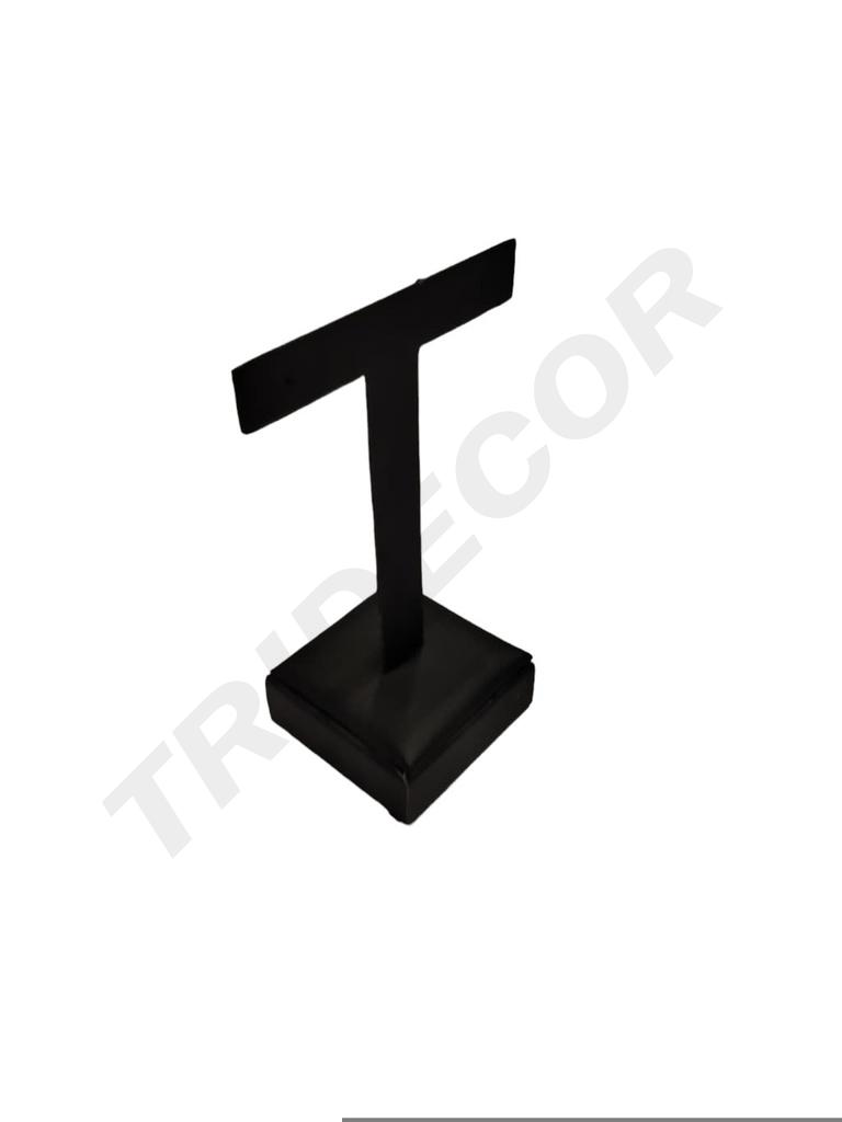 Expositor de Pendientes de Cuero Negro para 'T'