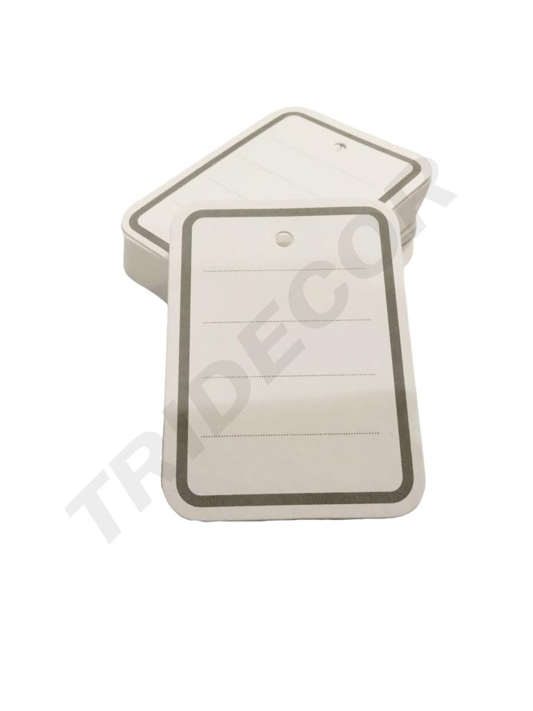 Etiquetas de preço brancas com borda cinza 500 unidades 4,8X6,6