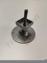 Base Ajustável para Tubo Quadrado Cinzento 38X38mm