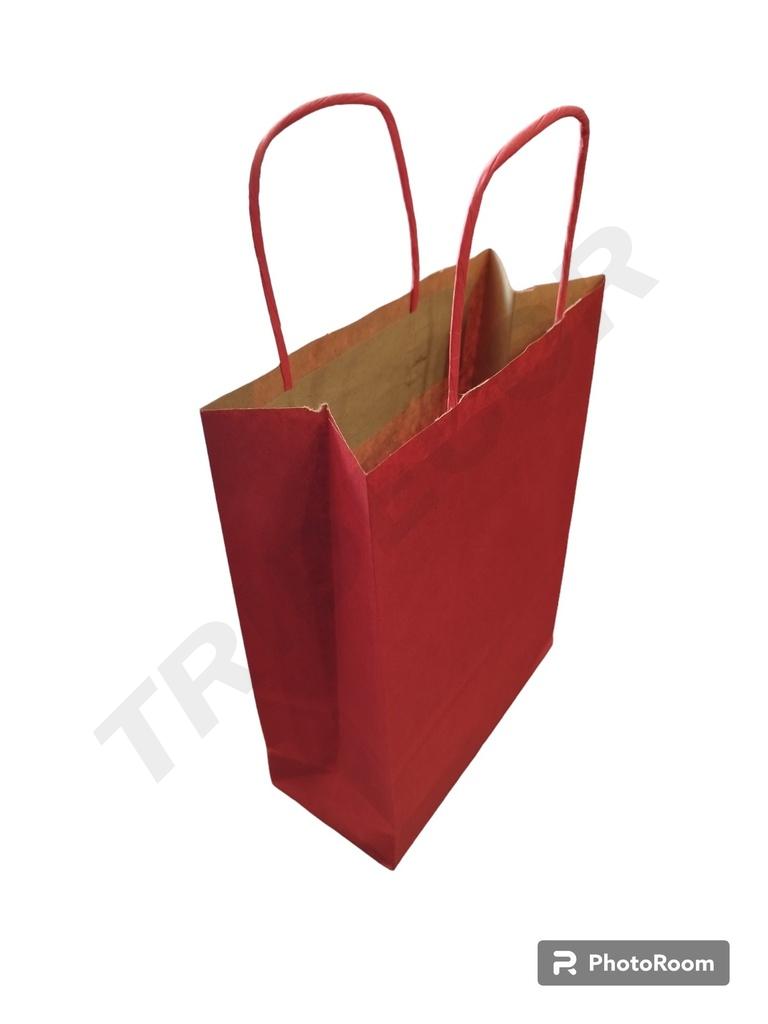 Bolsas de Papel kraft Rojas Xs 18+8X24 Cm 056597