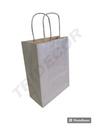 Bolsas De Papel kraft Xs Asa Rizada Plata 18+8X24 Cm 056641