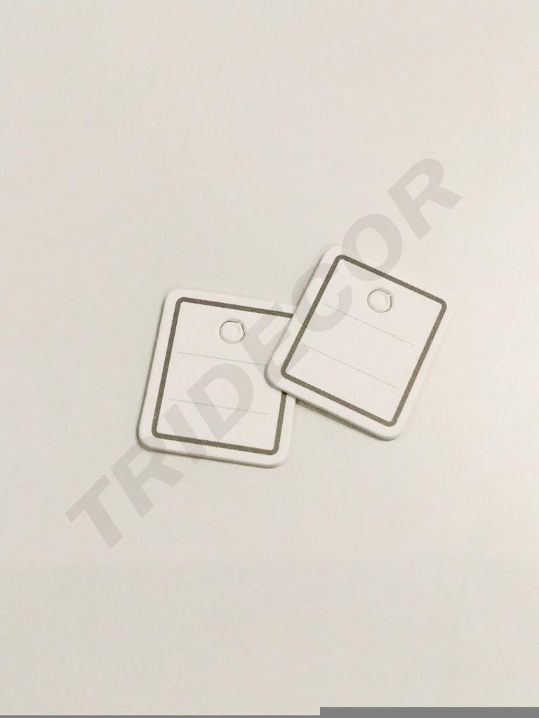 Weiße gestanzte Etiketten mit grauen Linien, 1,9 x 2,2 cm, 500 Stück/Packung