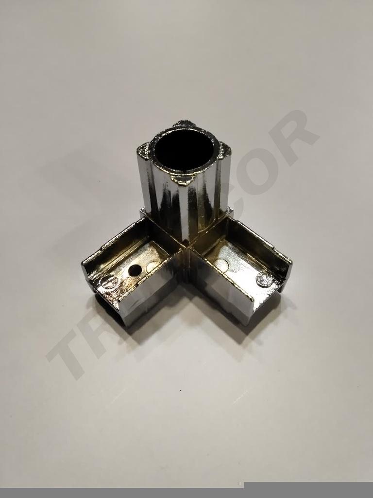 Unión De Tubo Cuadrado Con 2 Dirección Cromado Tubo 25X25Mm