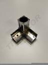 Unión De Tubo Cuadrado Con 2 Dirección Cromado Tubo 25X25Mm