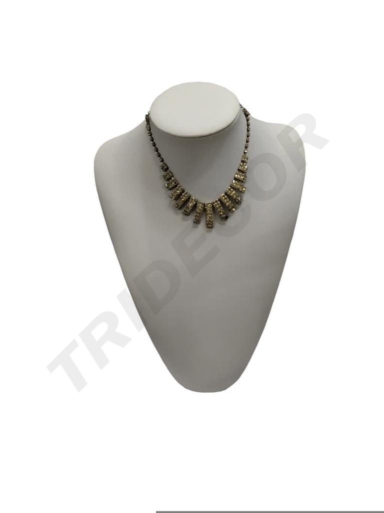 white leatherette necklace display