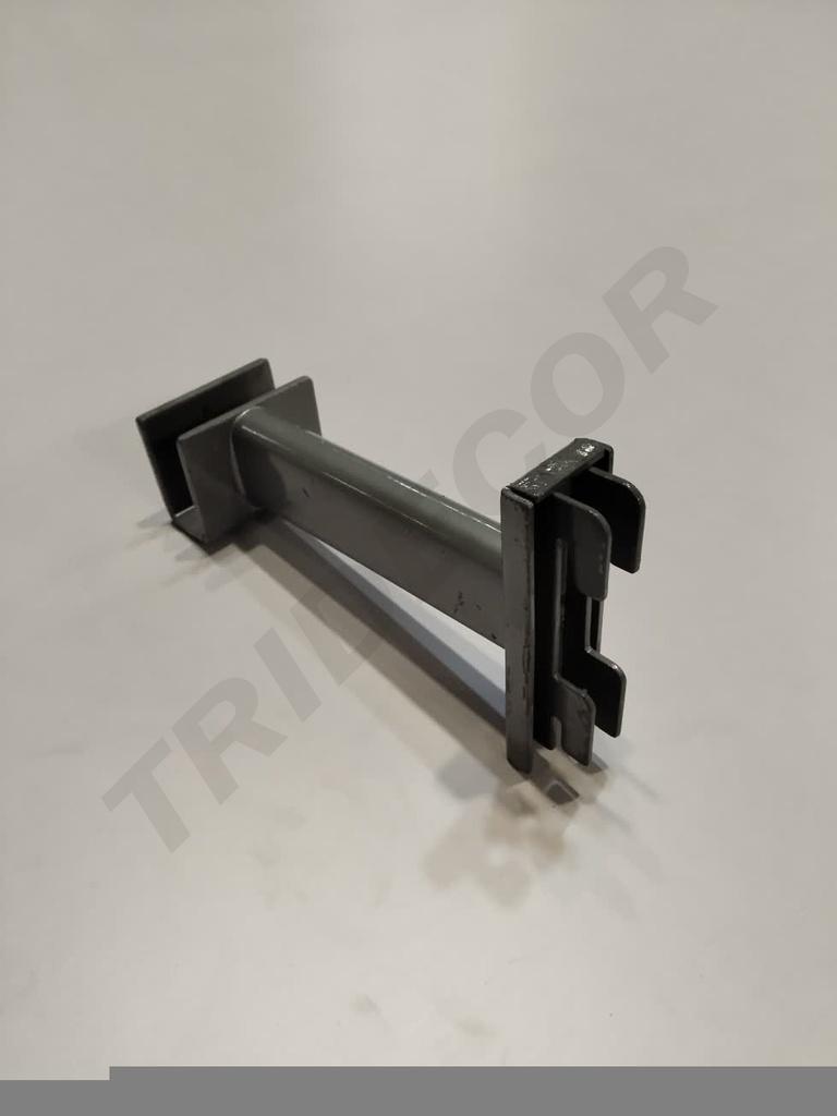 Soporte de Barra Rectangular Gris para Cremallera 10 cm