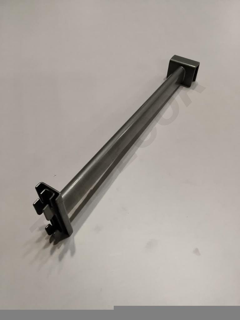 双鱼尾灰色卡扁管支架30厘米Soporte de Tubo Rectangular para sistema de estantería/cremallera 30 cm