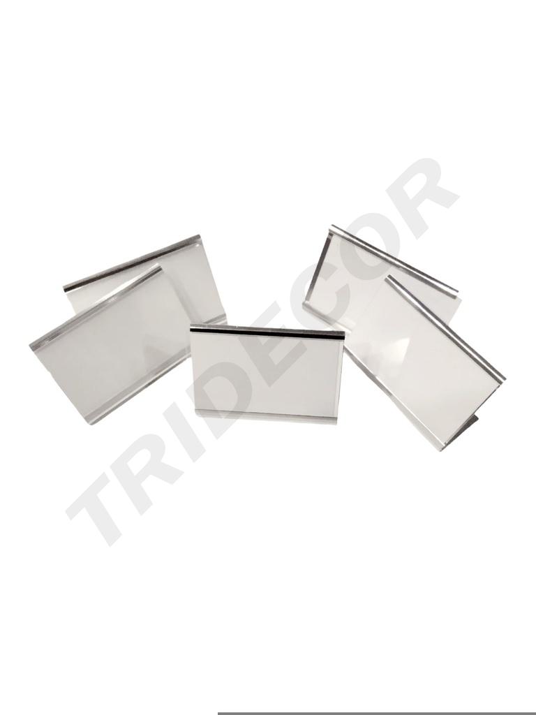 Porta Precios Plata 8.5*6.5 20Und.