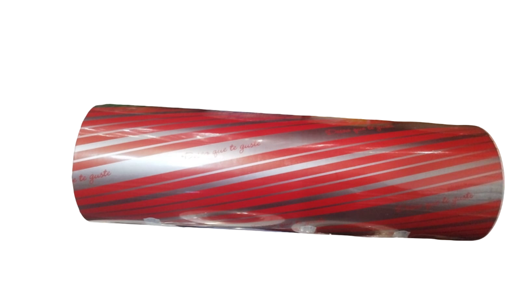 Papel de Regalo ¨Espero Que Te Guste¨ Rojo Y Plata 31cm