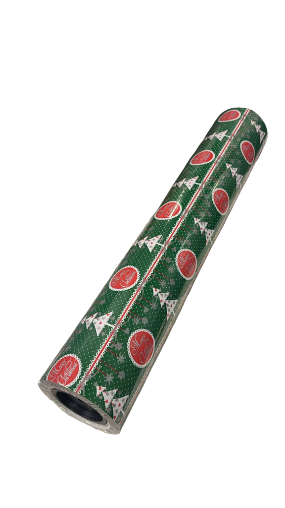 Papel de Regalo Estampado Navideño Verde 62 cm