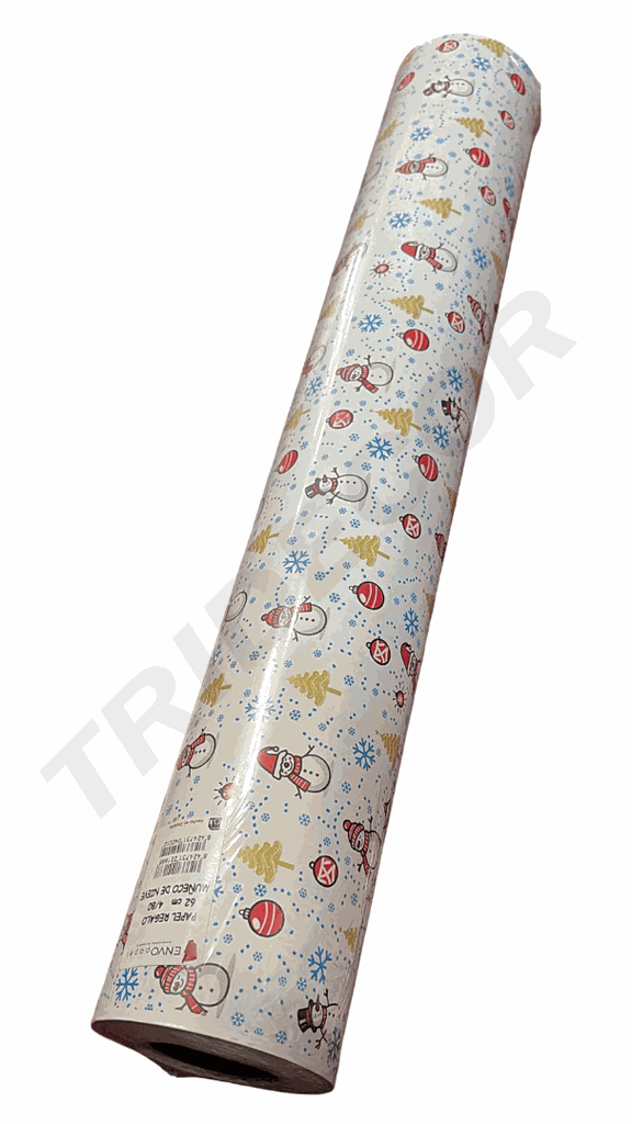 Papel de regalo Estampado Muñecos de Nieve 62 cm