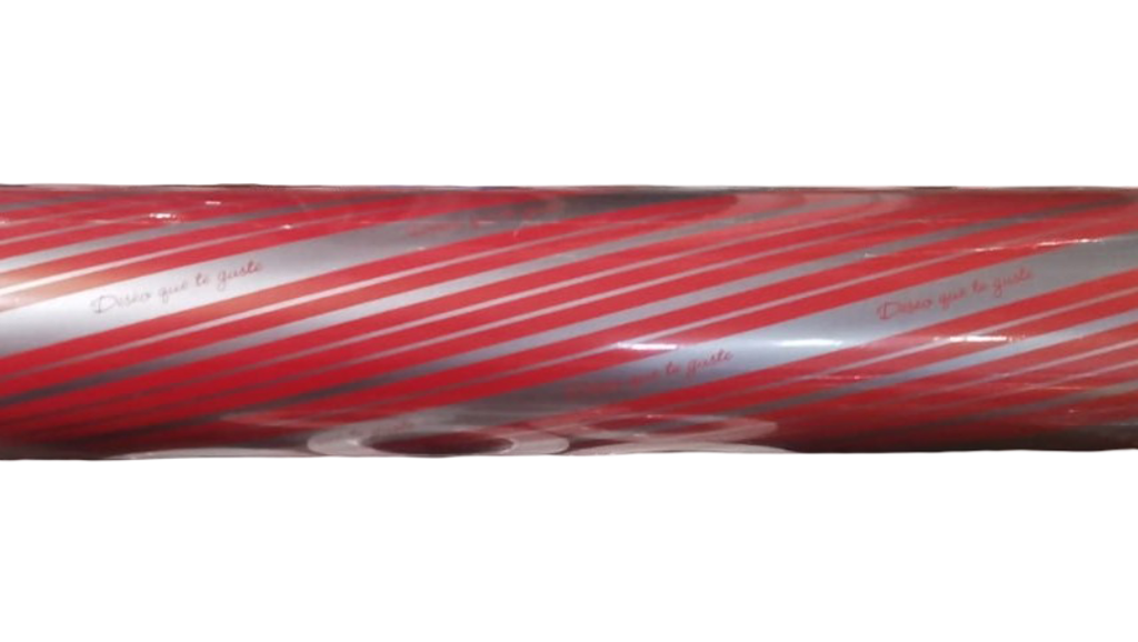 Papel de Regalo Con Rojo Y Plata ¨Espero que te guste¨ 62 cm