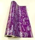 Purple gift wrap roll with phrases 62 cm
