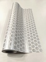 Rouleaux de papier d'emballage cadeau argentés avec spirales