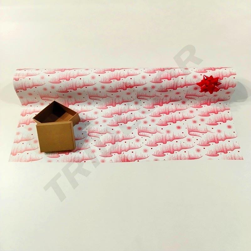 Papel Regalo Blanco Estampado Rojo 62 cm