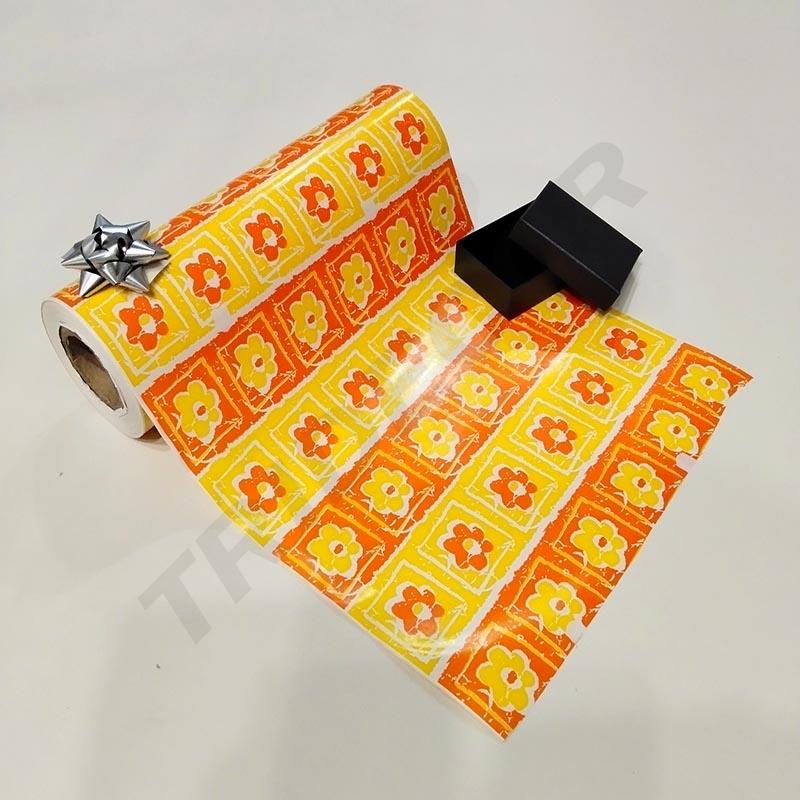 Rolos de papel de embrulho para presente com estampa de margaridas 31 cm