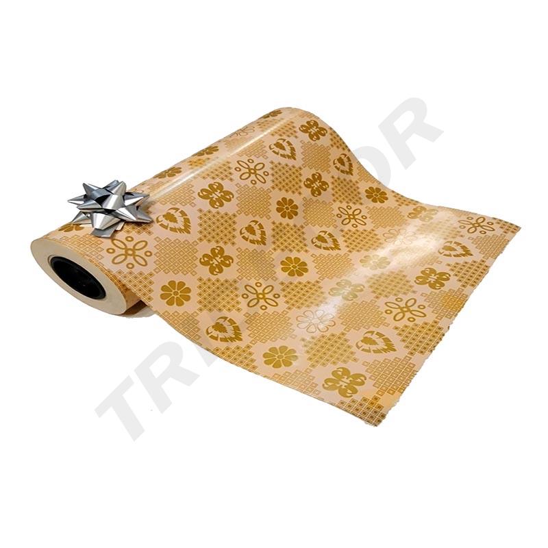Papel De Regalo, 31Cm, Cenefa Dorada