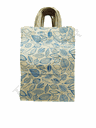 Sacs en papier Kraft avec feuilles bleues 23x32x12 cm, Paquet de 25