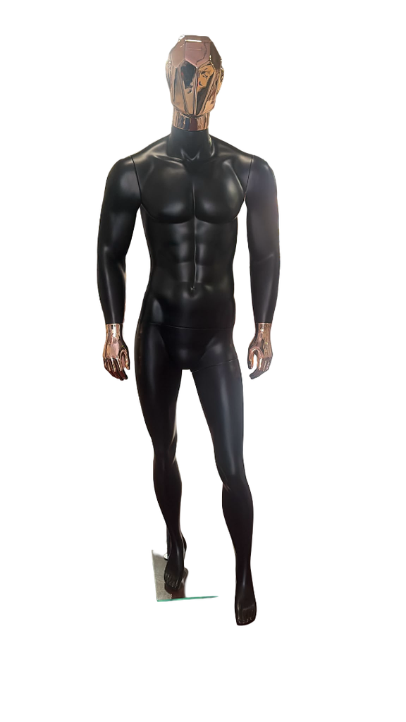 MANIQUIN HOMBRE CABEZA METAL ROSA COLOR NEGRO MATE AB-61