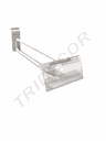 Cârlig dublu, alb, cu suport de preț, pentru lamă de aluminiu, 20CM