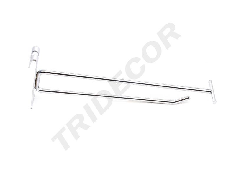 双线电镀带价格牌网钩 Ganchodoble Cromado para Malla Con Porta Precio 20cm 100/caja