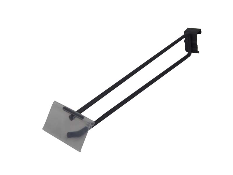 Doppio gancio grigio con portaprezzo per righelli/maglie 30cm 6mm