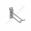 Gancho doble con portaprecio para panel de lama, 15 cm, 6 mm