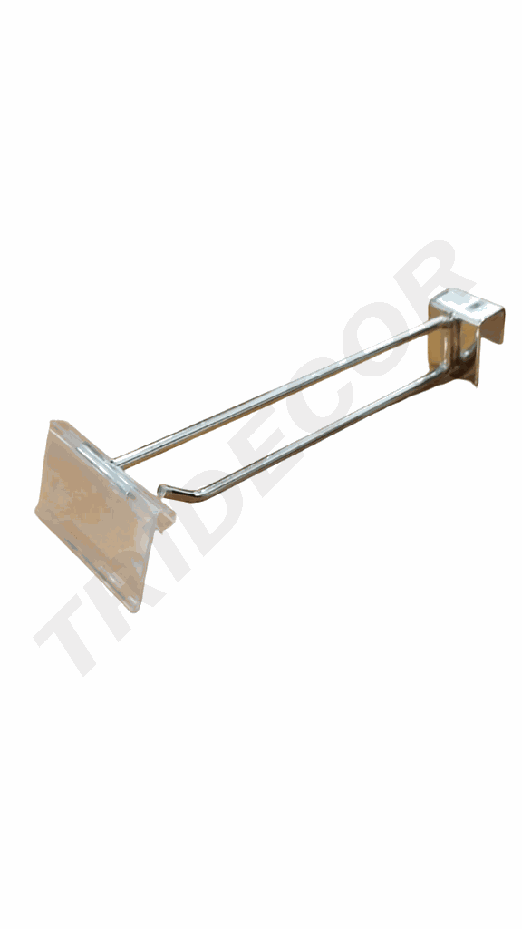 Cârlig dublu cu suport de preț pentru tub dreptunghiular 20cm 6mm