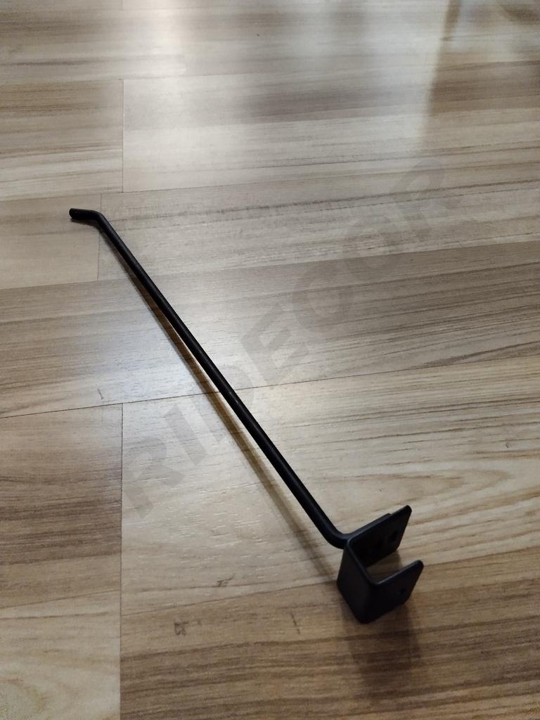 Gancho Preto para Tubo Retangular 30 cm 6 mm