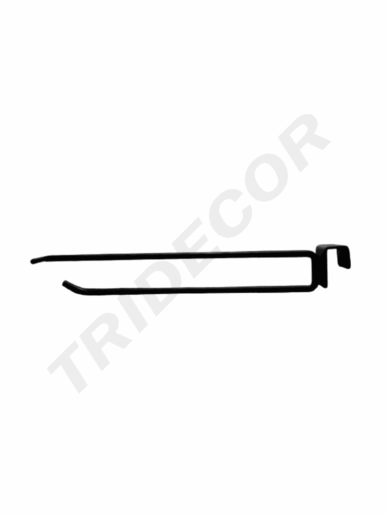 Double crochet avec porte-prix pour tube rectangulaire, 6 mm