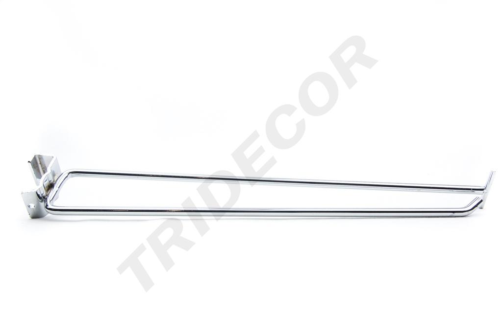 Gancho de Cromo com Suporte de Preço para Tubo Retangular 25 cm 6 mm