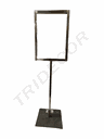 Portacarteles A5 Marco Vertical En Acero Mate Con Base
