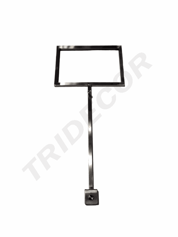 Portacarteles A5 Marco Horizontal En Acero Inoxidable Mate Para Tubo
