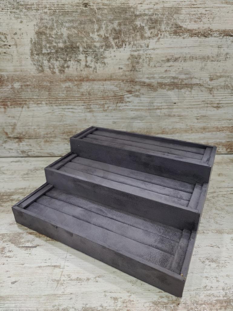 深灰三级弹条盘 Expositor Escalonado Para