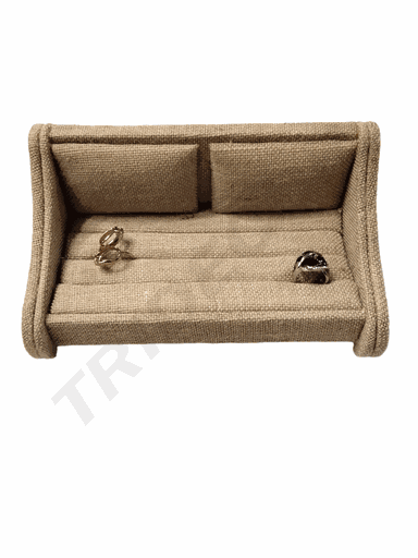 [019613] Expositor Doble para Anillos C/Forma de Sofa-Lino Amarillo